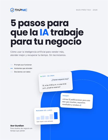 Portada de la guía 5 pasos para que la IA trabaje para tu negocio